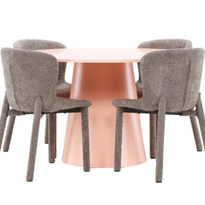 Matgrupp Venture Home Lanzo Runt 120 cm Rodnad med 4st Astoria Stolar