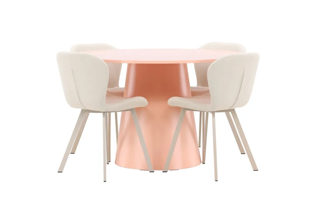 Matgrupp Venture Home Lanzo Runt 120 cm med 4st Lilja Stolar