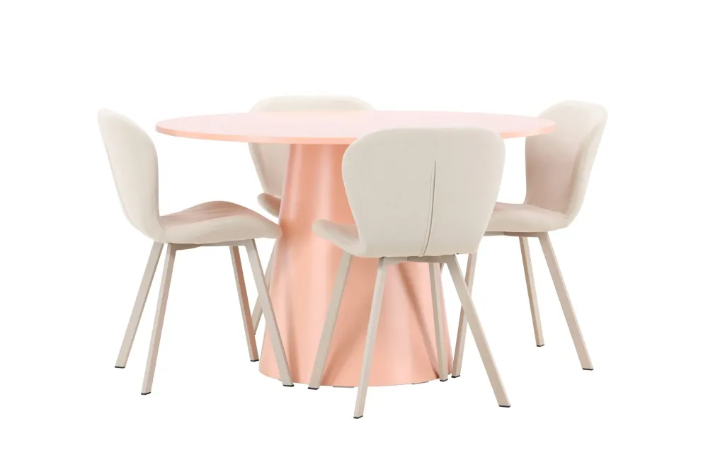 Matgrupp Venture Home Lanzo Runt 120 cm med 4st Lilja Stolar