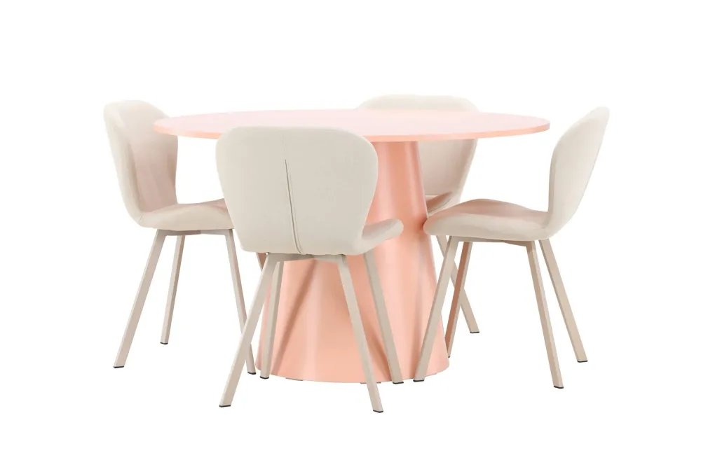 Matgrupp Venture Home Lanzo Runt 120 cm med 4st Lilja Stolar