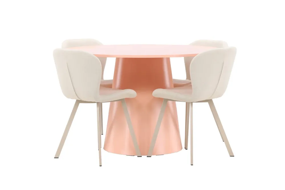 Matgrupp Venture Home Lanzo Runt 120 cm med 4st Lilja Stolar