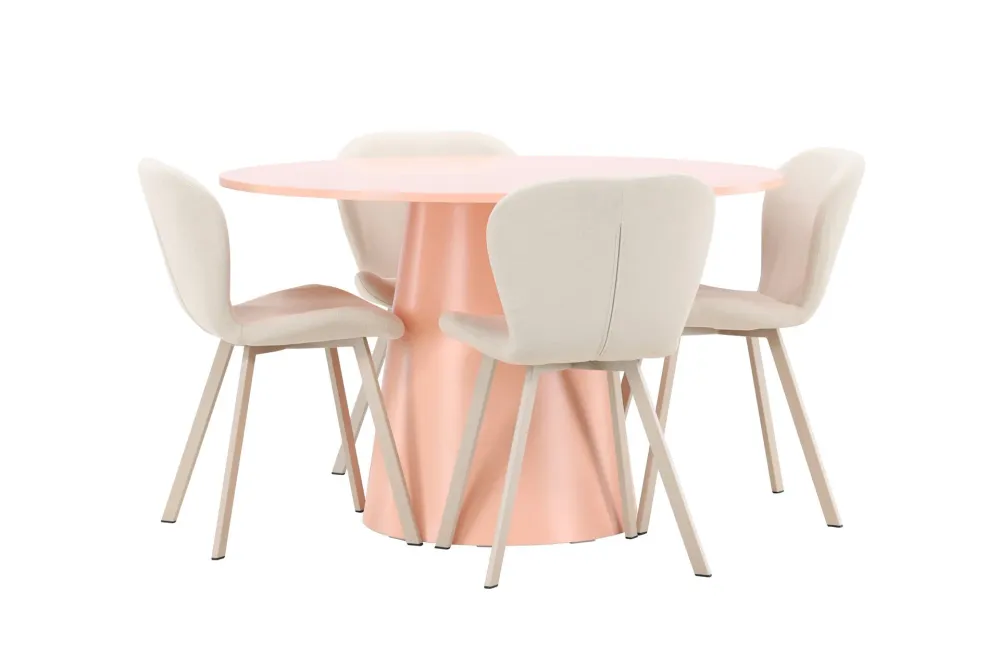 Matgrupp Venture Home Lanzo Runt 120 cm med 4st Lilja Stolar