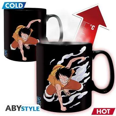 ONE PIECE Värmeförändrande Mugg - 460 ml - Luffy & Ace