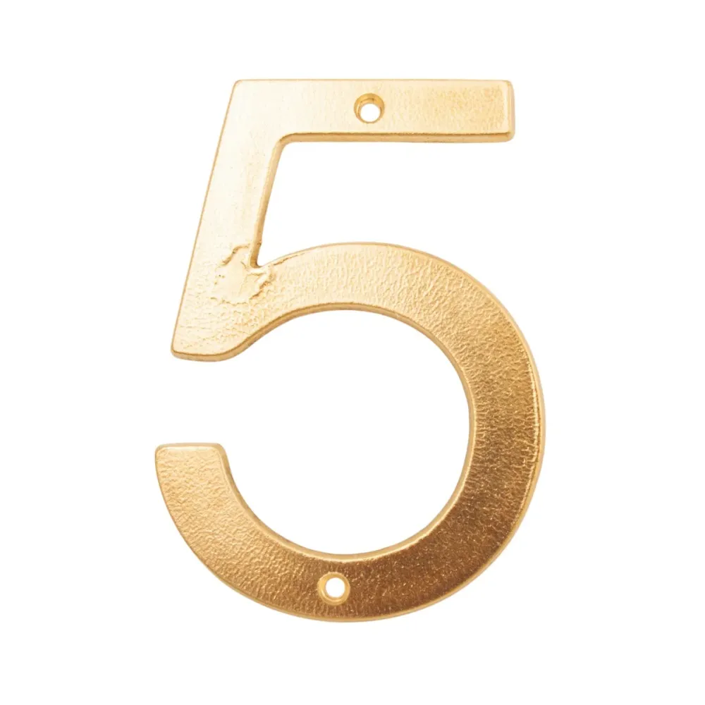 Precision Husnummer 5 Aurelia rå golden metal