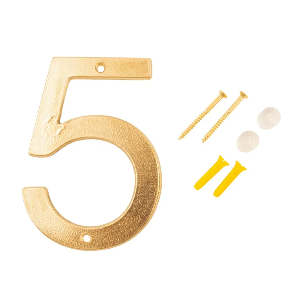 Precision Husnummer 5 Aurelia rå golden metal