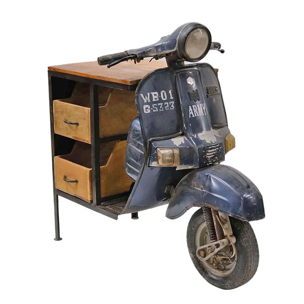 Hög Precision Tufft bord med upcyclad moped