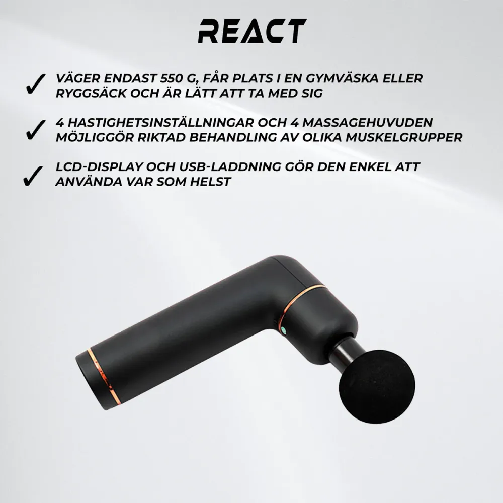 React Massagepistol Bärbar