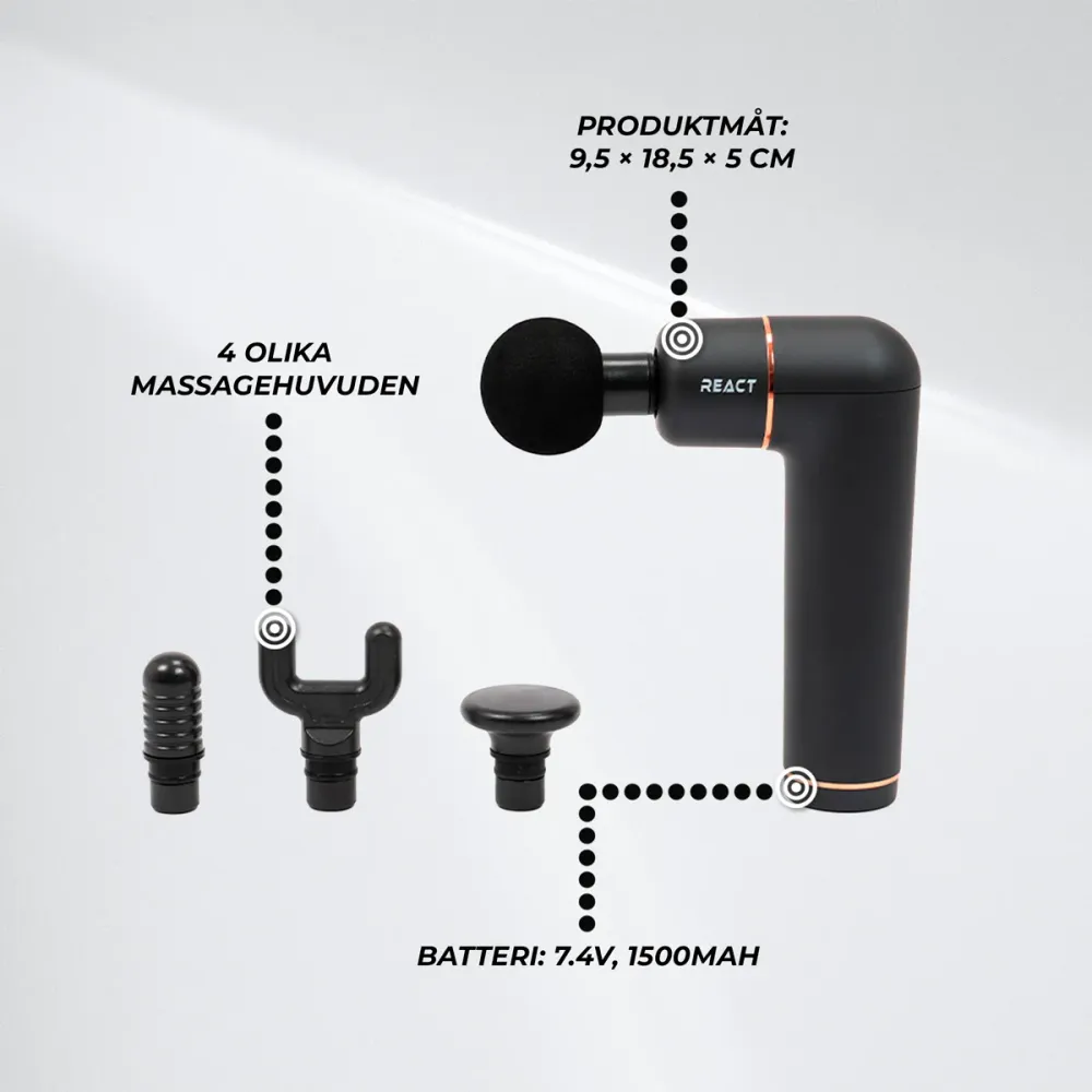 React Massagepistol Bärbar