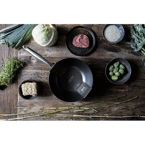 Satake Pure Pan Wok 28cm Brushed Nickel