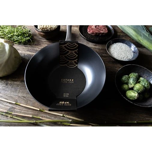 Satake Pure Pan Wok 28cm Brushed Nickel