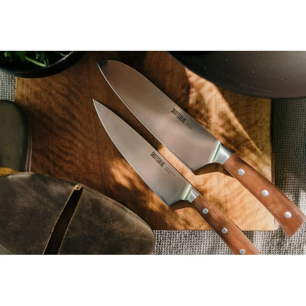 Skottsberg Kockkniv Metallgrå Trä 20 cm