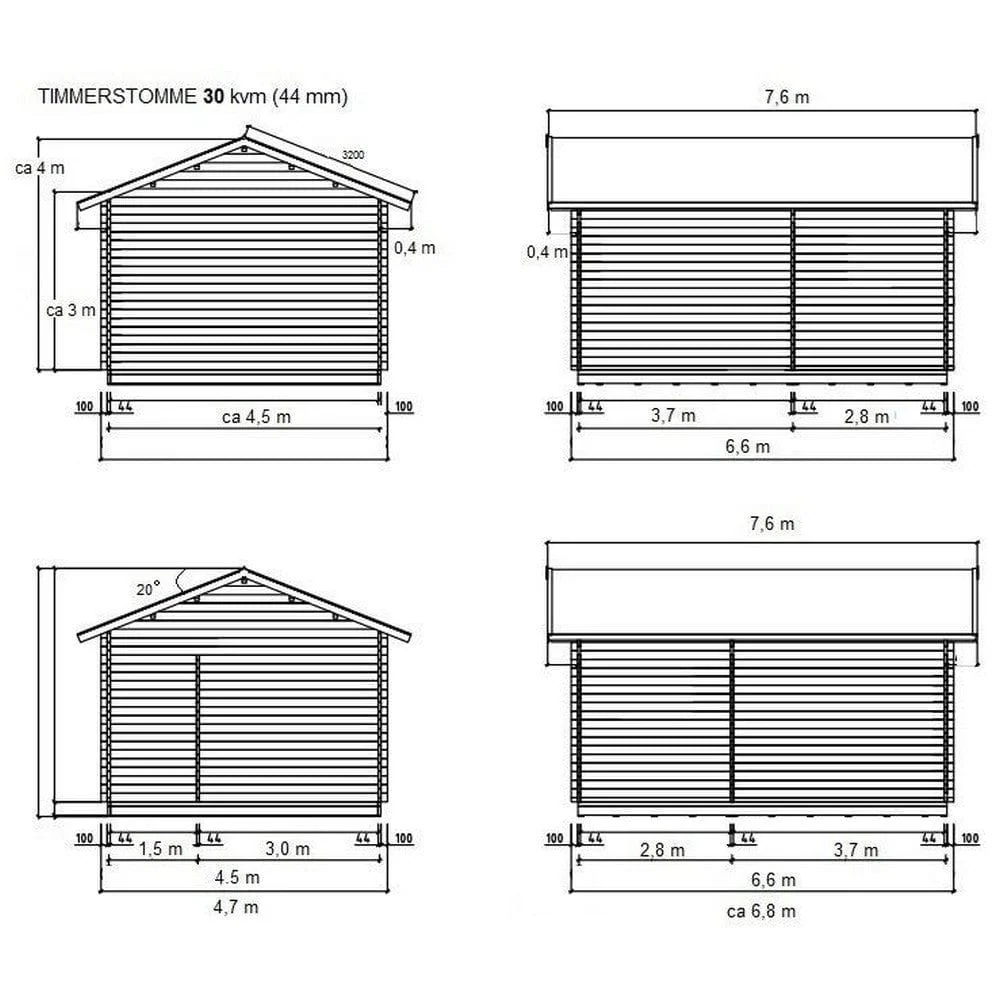 JM Stugor & Fritid Timmerstomme Bolundare 30Kvm 44x130