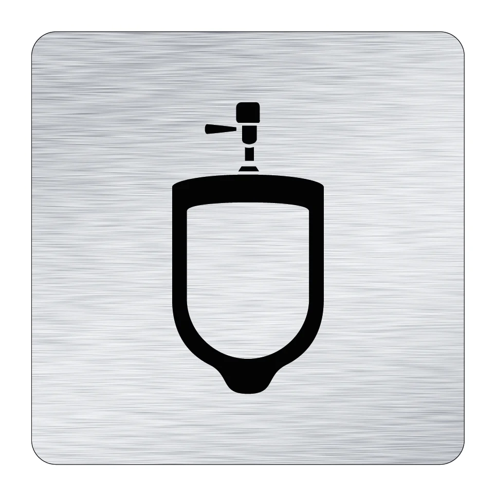 Toalettskylt symbol pissoar Electricians 150x150mm