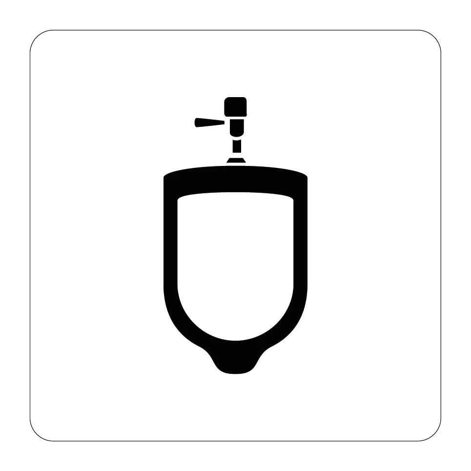 Toalettskylt symbol pissoar Electricians 150x150mm