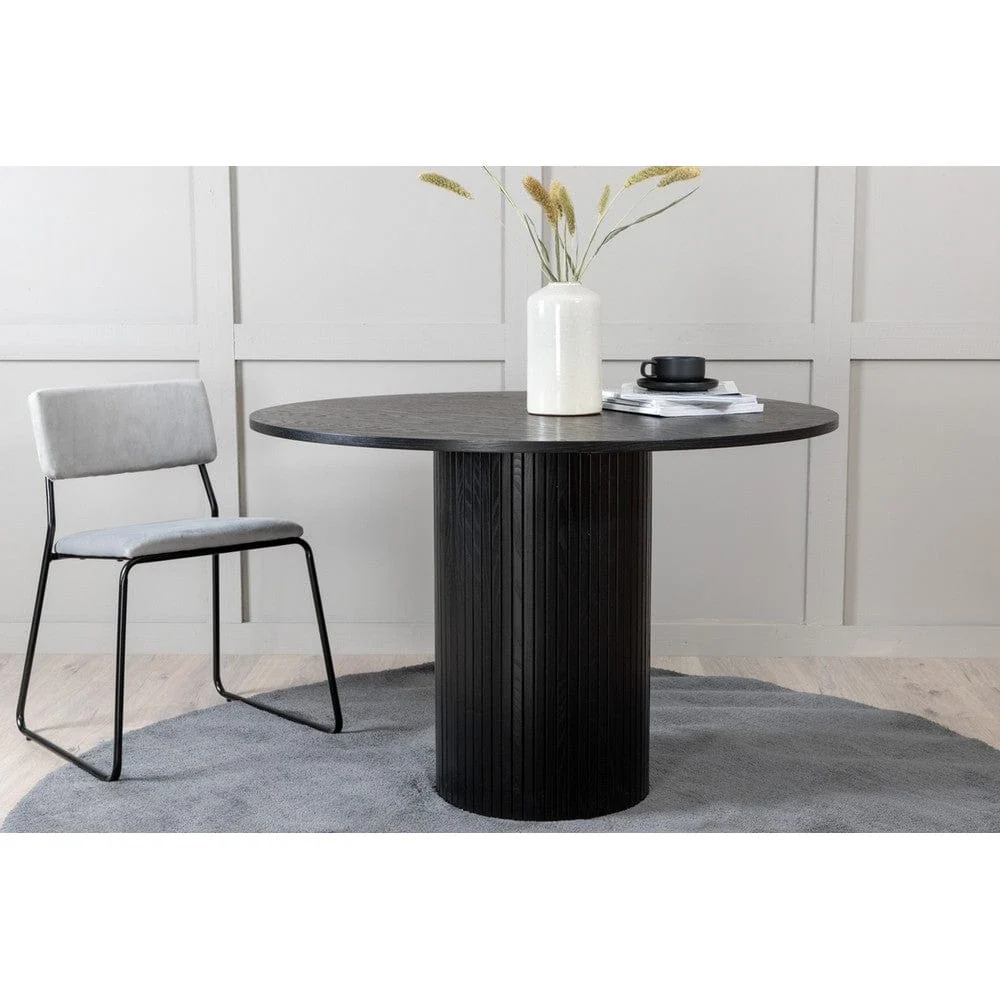 Venture Home Matbord Bianca Rund Brushed Nickel Svart