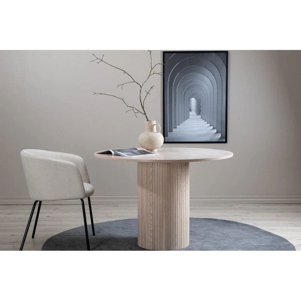 Venture Home Matbord Bianca Rund Brushed Nickel Svart