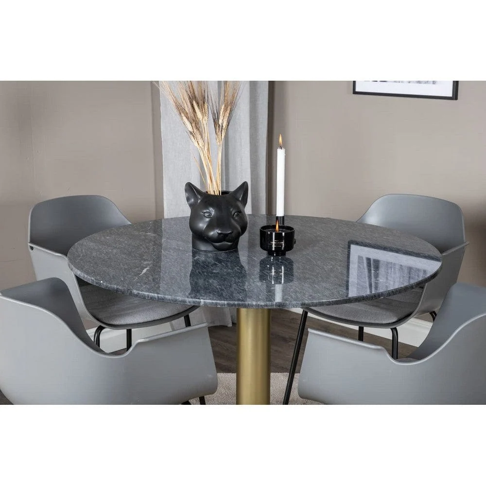 Venture Home Matbord Estelle Rund Industrial Design Svart