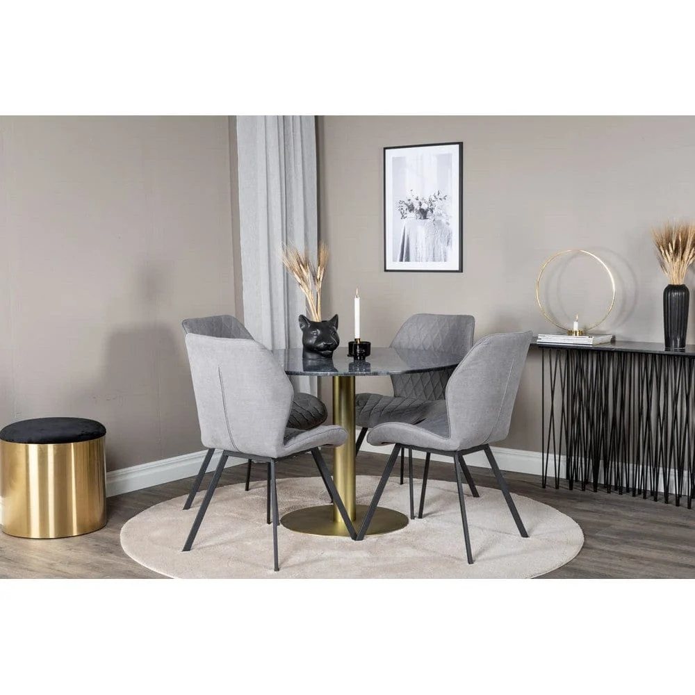 Venture Home Matbord Estelle Rund Industrial Design Svart