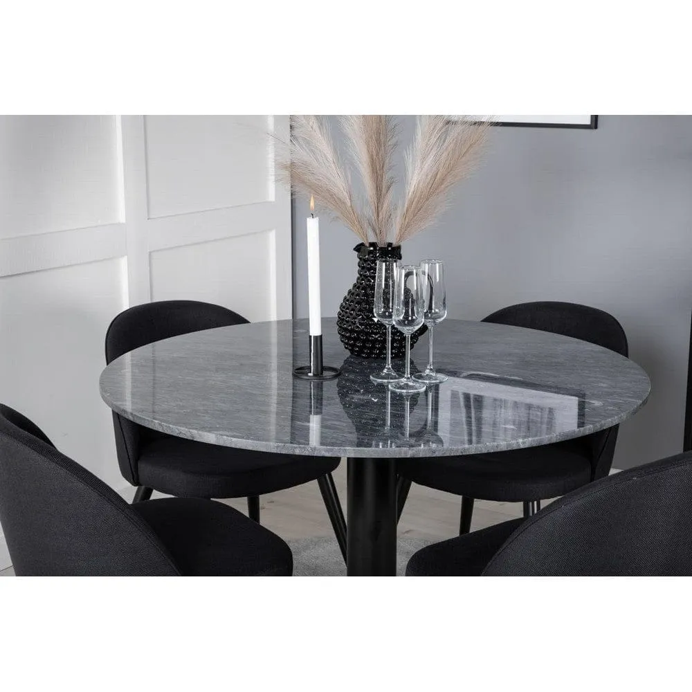 Venture Home Matbord Estelle Rund Industrial Design Svart