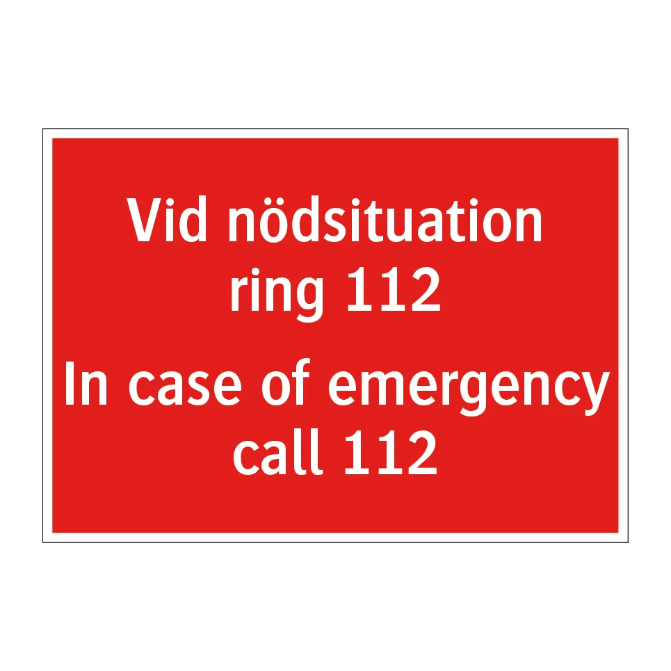 Vid nödsituation ring 112 297x210mm