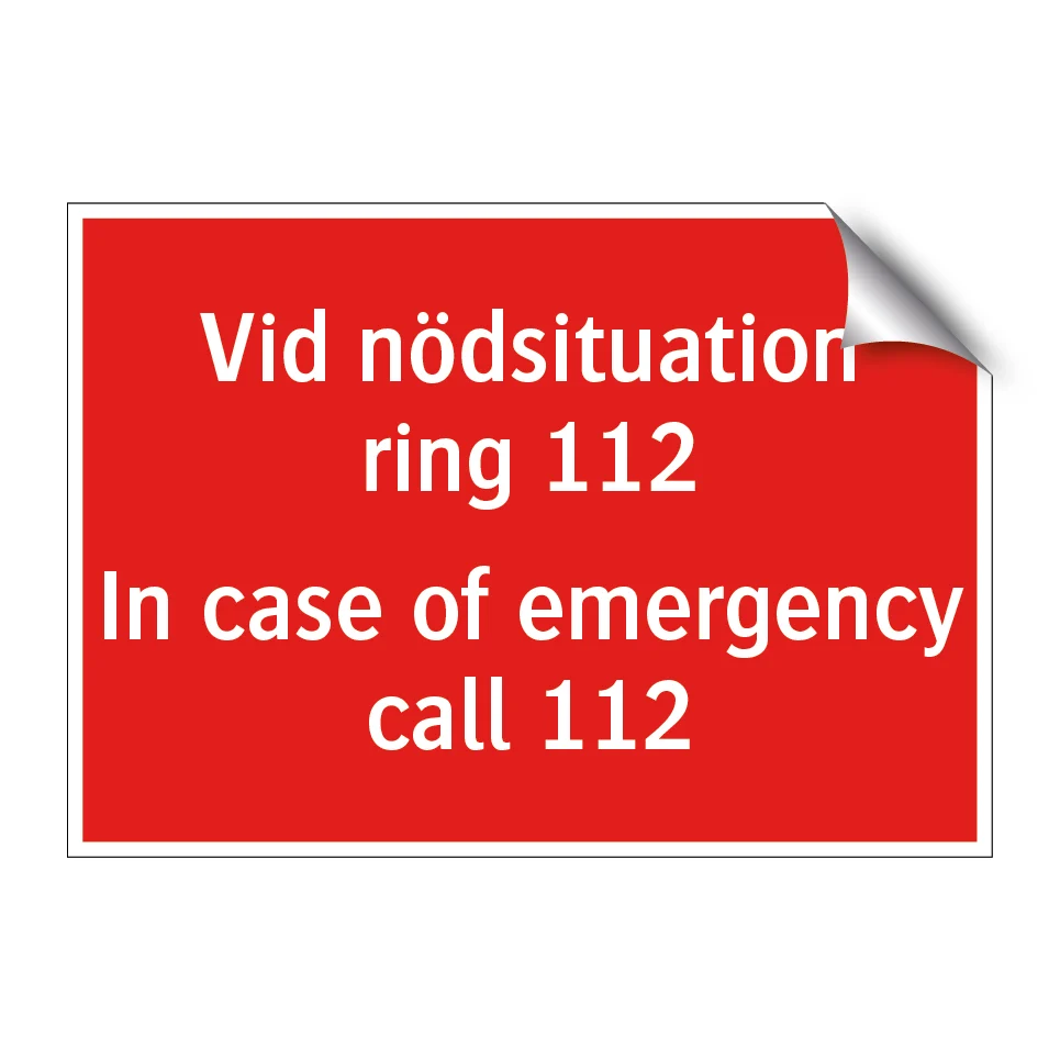 Vid nödsituation ring 112 297x210mm
