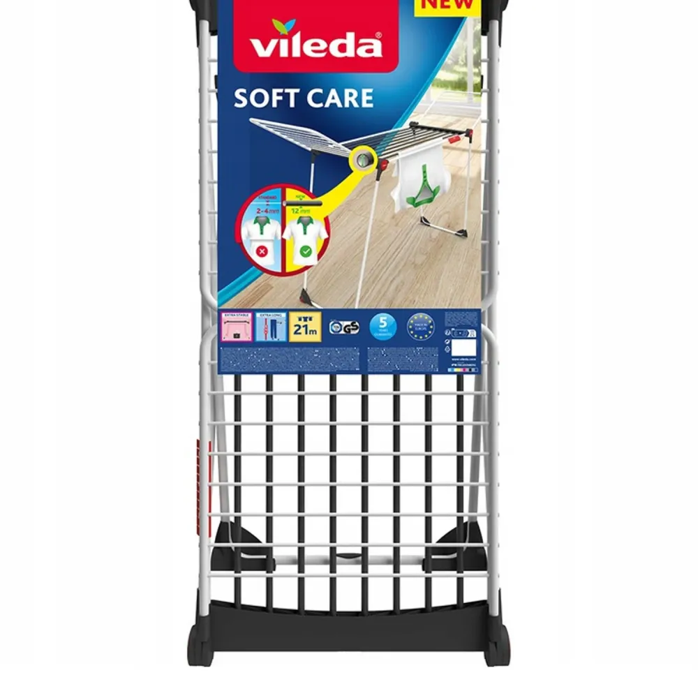 Vileda Soft Care Torkställ Torktumlaren 21 m Torkområde Vingtorkställning Vingtorkställ 215 x 56 x 128 cm, Snö