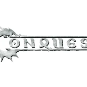 Conquest - Dweghom Logo på Röd Marmorerad Tärningar med Coral Pips - 24 per paket