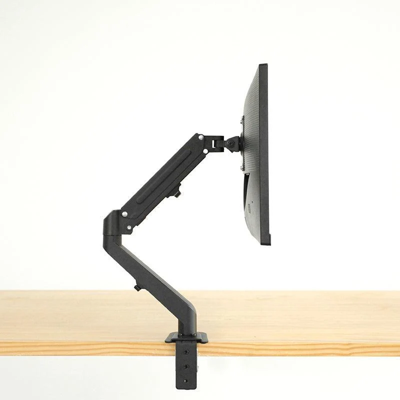 NÖRDIC Monitorarm bordsfäste med gasfjäder för 1 monitor, 17"-27", aluminium och stål, midnight, skärmfäste