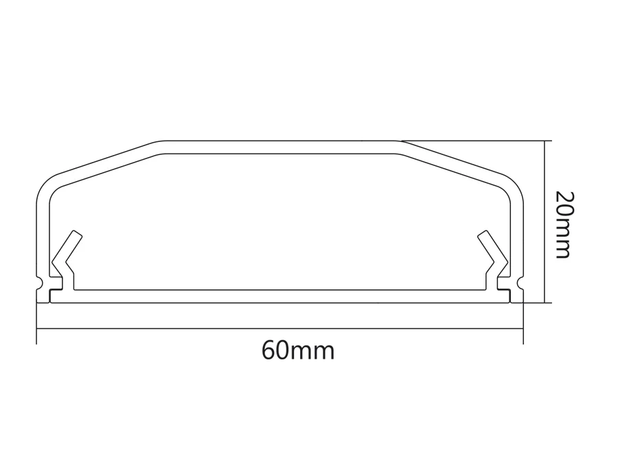 Maclean kabelskyddslist, system, plast 60x20x750mm, MC-695 W