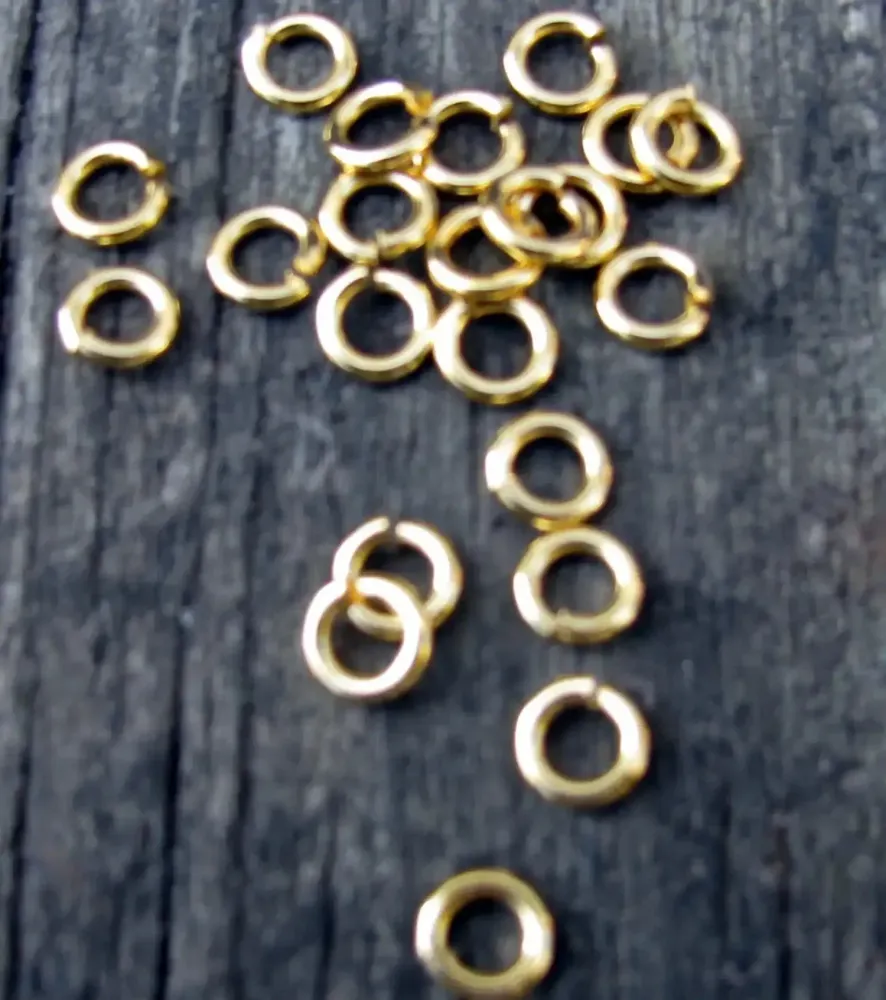 Bindringar 24K guldpläterade - 5x1 mm 20-pack