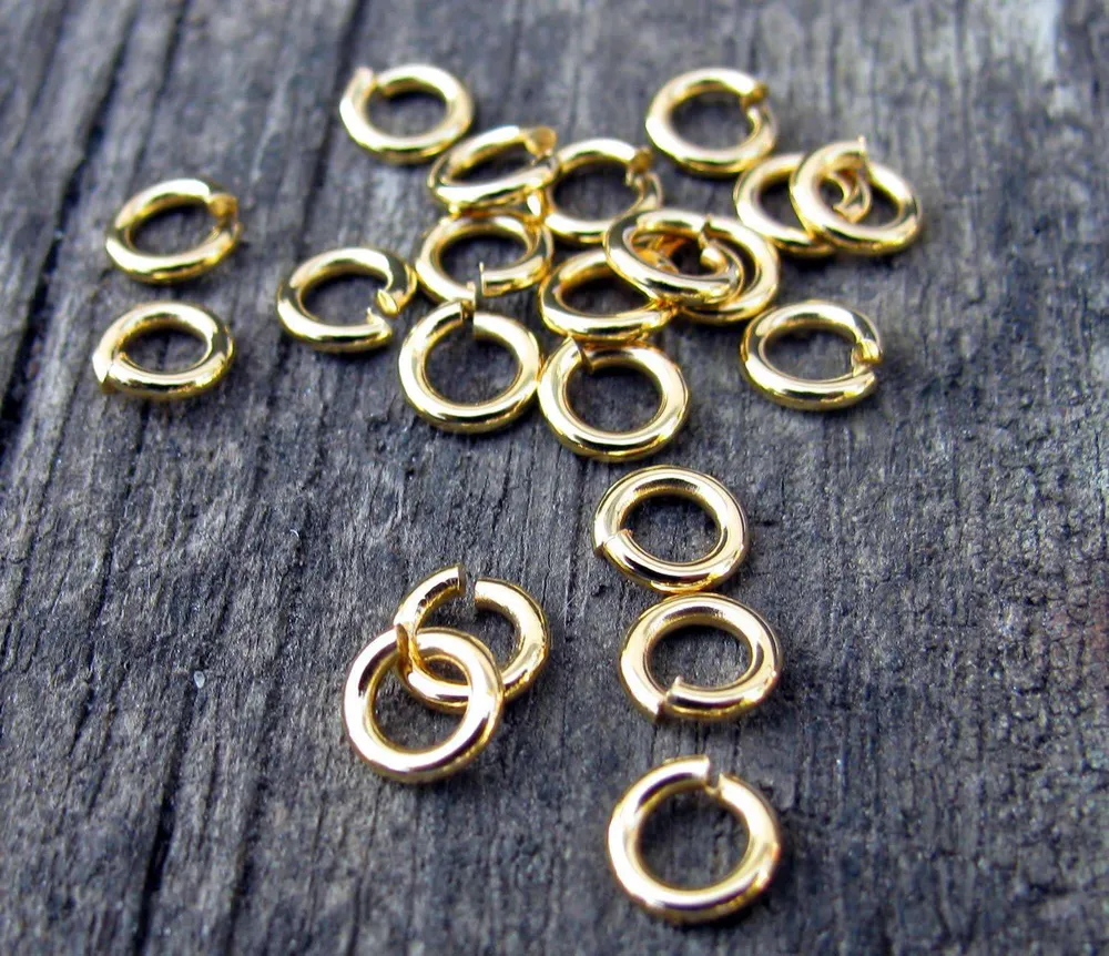 Bindringar 24K guldpläterade - 5x1 mm 20-pack